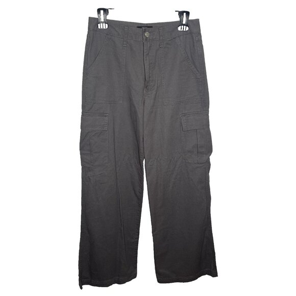 Forever 21 Cargo Pants Size M Charcoal Grey Wide Leg Woven - Picture 1 of 5